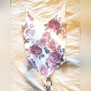 Floral 1 piece leotard cotton material